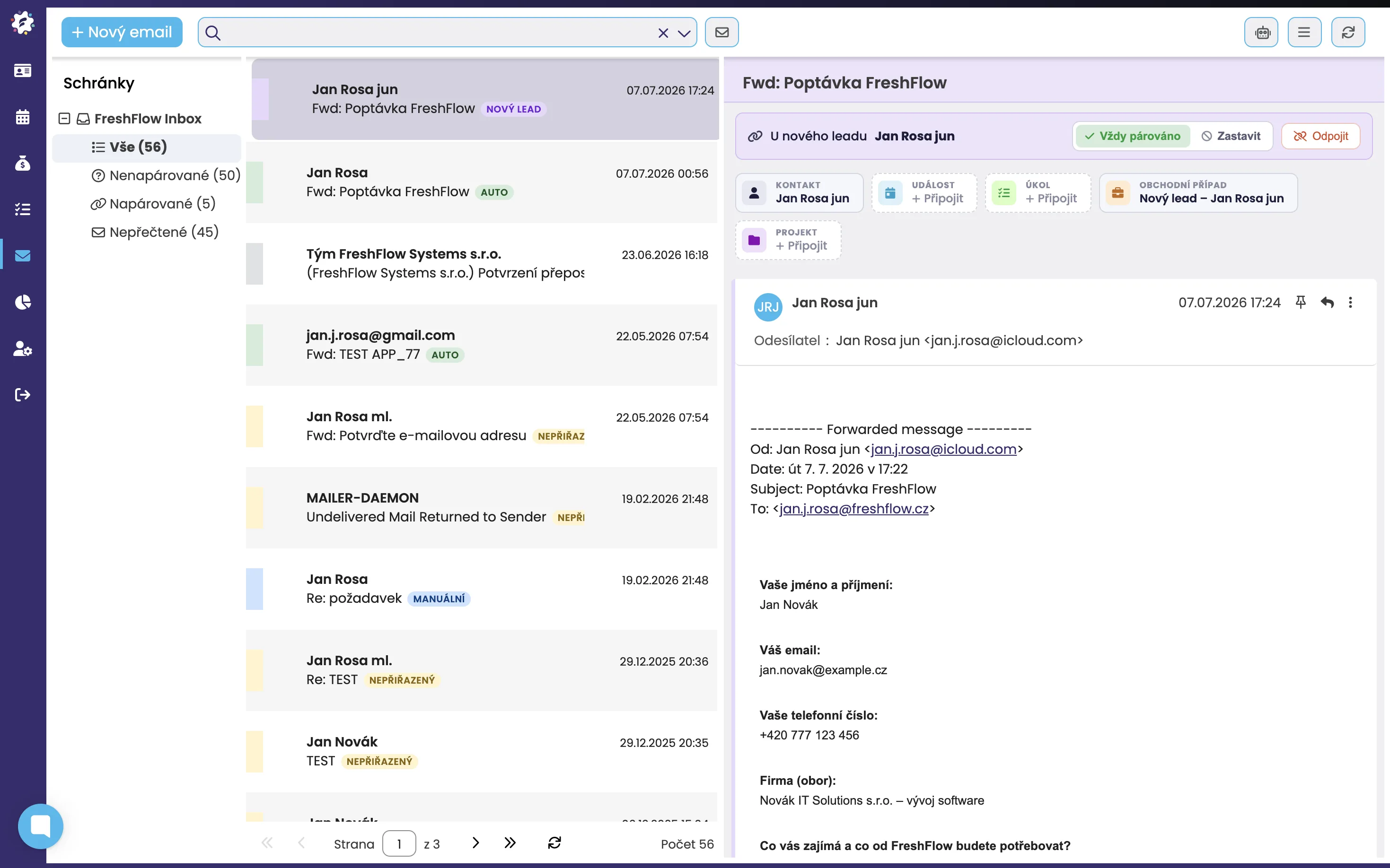 Praktická správa emailů a poptávek