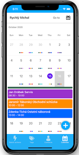 mobilní aplikace Calendee s Mobilní aplikace Calendee