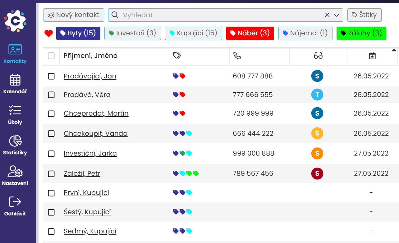 kalendář kontakty pro realitní makléře kalendář kontakty pro realitní makléře
