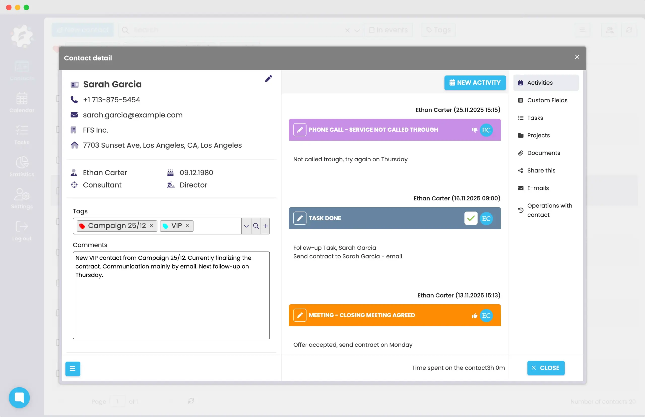Shared calendar in FreshFlow
