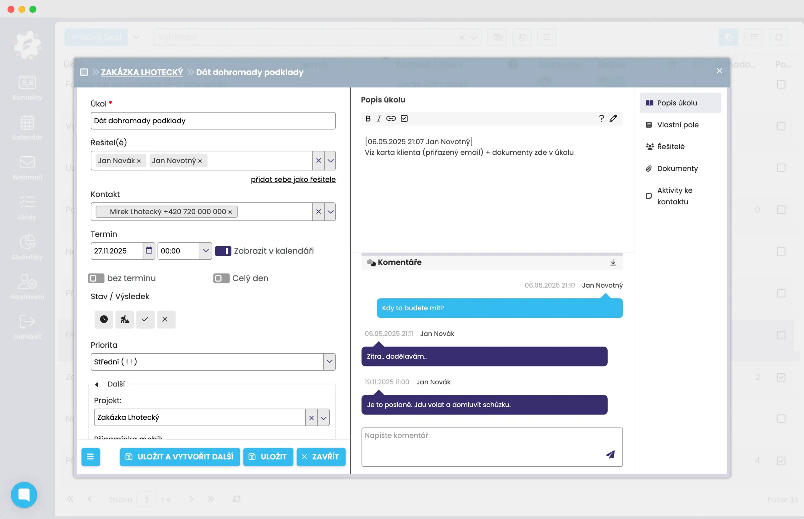 Úkoly a projekty ve FreshFlow